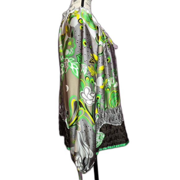 Etcetera 100% Silk oversized relaxed colourful blouse Sz 6 Resort - Picture 4 of 12